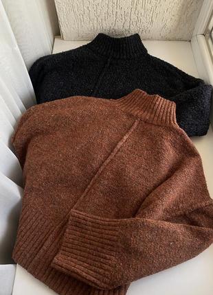 Вкорочений светр кофта в’язана кофта в стилі zara2 фото