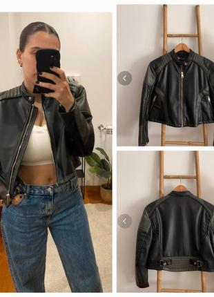 Байкерская куртка косуха zara искусственная кожа
