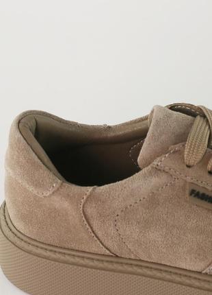 Женские бежевые стильные удобные легкие замшевые кроссовки весна-осень,деми,натуральная замша-женская обувь5 фото