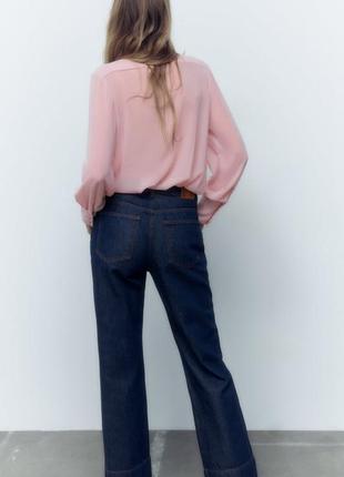 Zara новая бирки 🏷 полупрозрачная рубашка  zara с накладными карманами9 фото