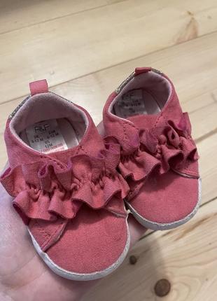 Пінетки  рожеві тапулі кеди на дівчинку 6-12 місяців5 фото