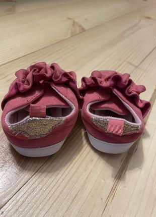 Пинетки розовые тапули кеды на девочку 6-12 месяцев4 фото