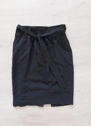 Брендовая юбка с поясом шертите с вискозой ann taylor размер s