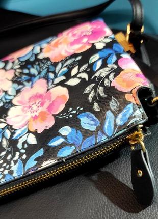 Красива сумка на плече з квітковим принтом, сумка с цветочным принтом на плечо2 фото