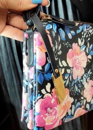 Красива сумка на плече з квітковим принтом, сумка с цветочным принтом на плечо4 фото