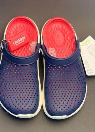 Crocs literide кроксы лайтрайд navy/pepper крос шлепки сабо2 фото