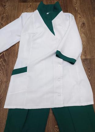Практичный женский медицинский или фарм костюм медицинский халат куртка и штаны брюки6 фото
