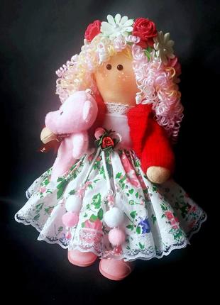 Интерьерная текстильная кукла виктория, подарочная, игрушка, ручная работа, высота 31 см9 фото