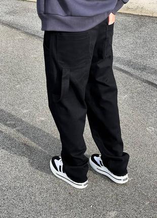 Мужские черные широкие джинсы твил с бахромой, джинсовые брюки трубы молодежные6 фото