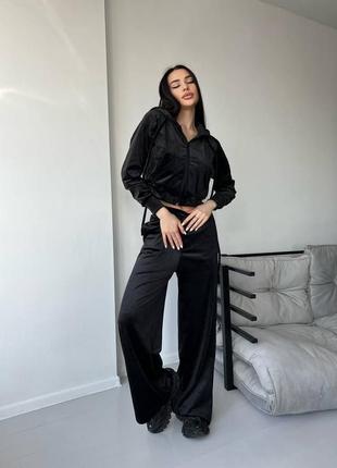 Новый женский велюровый спортивный костюм на весну для прогулок10 фото