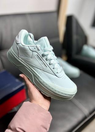 Мятные кроссовки, кроссовки reebok club double geo9 фото