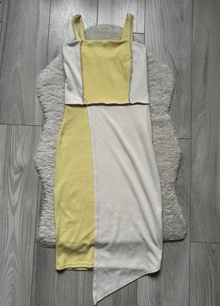 Платье петчворк миди платье рубчик асимметричное