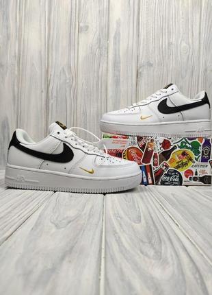 Nike air force 1 low white black gold1 фото