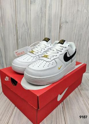 Nike air force 1 low white black gold4 фото