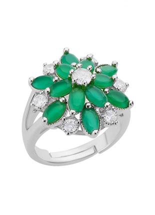 Зеленый агат белый циркон натуральный камень кольца кольцо кольцо под серебро1 фото