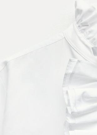 Поплиновая рубашка zw collection с оборками7 фото