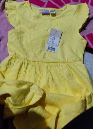 Платье летнее для девочки 98/104 см желтое3 фото