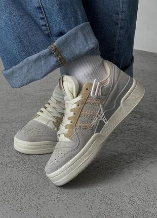 Кроссовки в стиле adidas forum 84 low grey beige off-white