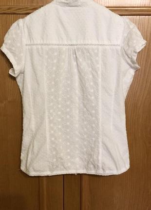 Хлопковая блуза рубашка из прошвы, ришелье, бисер , стеклярус , next индия5 фото