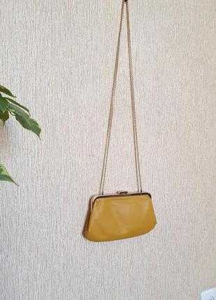 Маленька сумочка клатч, гаманець на ланцюжку від accessorize, 100% натуральна шкіра8 фото