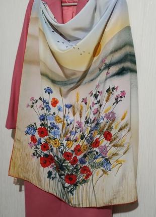 Антикварный коллекционный шелковый платок