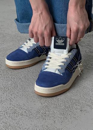 Женские кроссовки adidas forum 84 low blue off-white