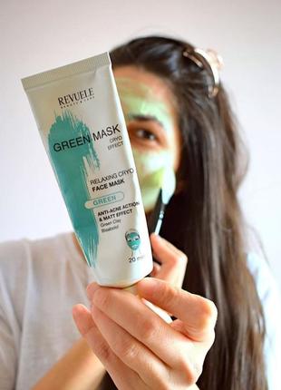 Маска для обличчя revuele anti-acne green face mask cryo effect1 фото