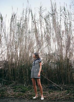 Платье женское в полоску трикотажная zara new