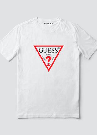 Женская футболка оверсайз oversize guess гесс белая1 фото