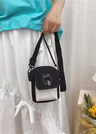 Маленька сумка через плече з мультяшним малюнком зайчик2 фото
