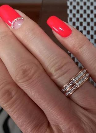 Роскошное кольцо цвета серебро, розового золота, кольца, обруч, кольцо2 фото