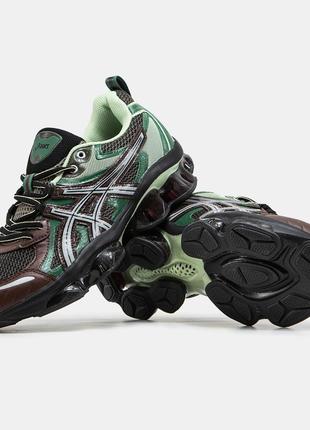 Мужские кроссовки asics gel-quantum kinetic/асикс гель зелени с коричневым/мужская демисезонная спортивная обувь3 фото