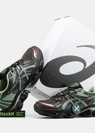 Мужские кроссовки asics gel-quantum kinetic/асикс гель зелени с коричневым/мужская демисезонная спортивная обувь10 фото