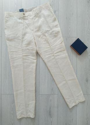 Мужские льняные светлые брюки р. 60 (3-4xl) 100% лён