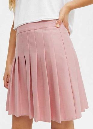 Розовая юбка тенниска/в складку6 фото