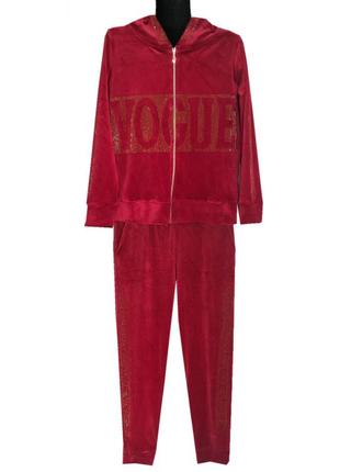 Спортивный велюровый костюм vogue red2 фото