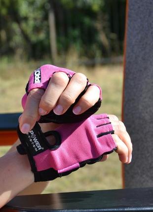 Рукавички для фітнесу power system ps-2250 pro grip жіночі pink m6 фото