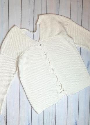 🤩1+1=3 теплый свитер айвори оверсайз с оригинальной спинкой new look, размер 44 - 465 фото