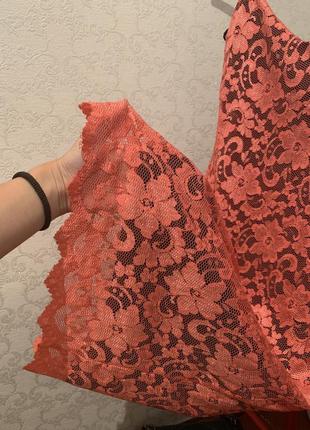 Розовое платье из кружева6 фото