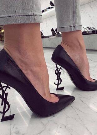 Туфли кожаные в стиле  yves saint laurent opyum heels