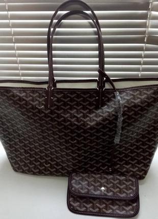 Новая кожаная сумка шопер goyard saint louis(франция)