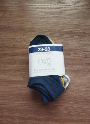 Шкарпетки дитячі короткі, розмір 23-28, комплект з 5 пар, італія1 фото