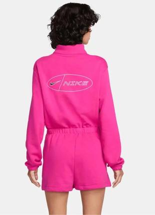 Комбінезон ромпер жіночий nike nsw women's icon fleece fuchsia romper (dm6289-610)2 фото