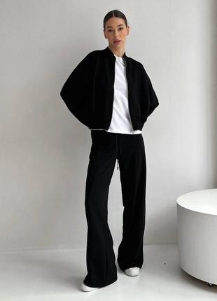 Спортивный костюм с кофтой на молнии манжетами со свободными брюками с резинкой в поясе со стрелками10 фото