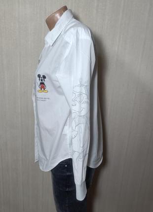 Блузка с микки маусом. рубашка desigual. рубашка принт и вышивка микки мауса7 фото