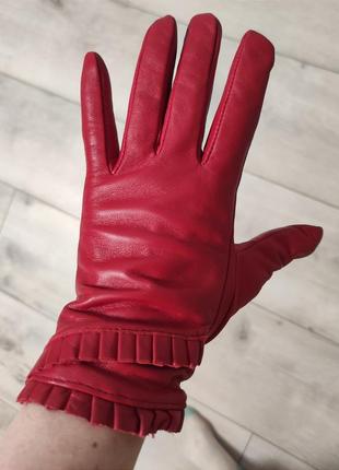 Шикарные перчатки красного цвета из натуральной кожи  oasis3 фото