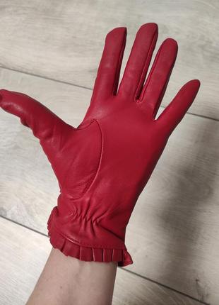 Шикарные перчатки красного цвета из натуральной кожи  oasis4 фото