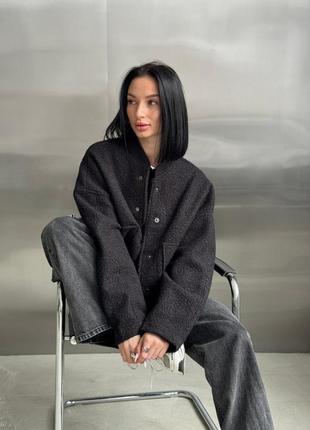 Бомбер (курточка) женский весенний 42-52 черный, серый5 фото