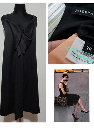 100% шелк люкс бренд черное полностью шелковое платье трапеция супер качество9 фото