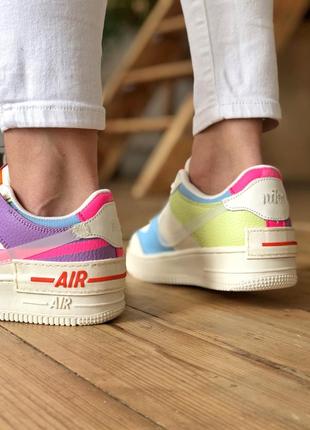 Прекрасные женские кроссовки nike air force молочные с разными цветами8 фото